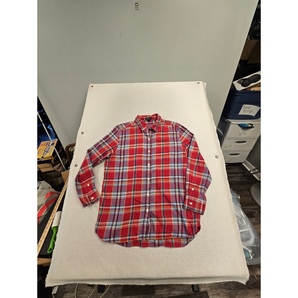 Lauren Ralph Lauren Jeans Co Mens‎ Red Plaid Cotton Button Down Shirt M